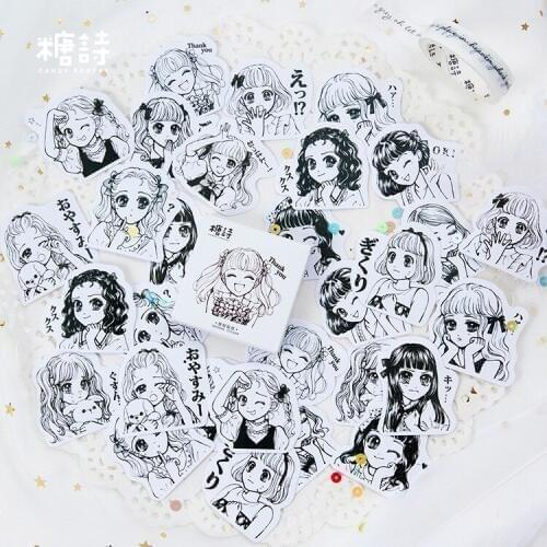 45pcs/Set Beautiful Girl Series Paper Sticker Decoration DIY Handmade Arts Craft Sticker Christmas gift