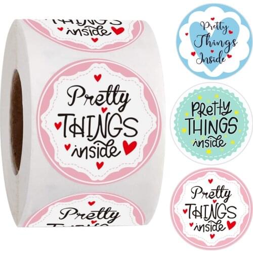 500pcs Foil Pretty Thing Inside Self-Adhesive Sticker Sealing Packaging Label Seals Thank You Sticker Handmade DIY Decoration