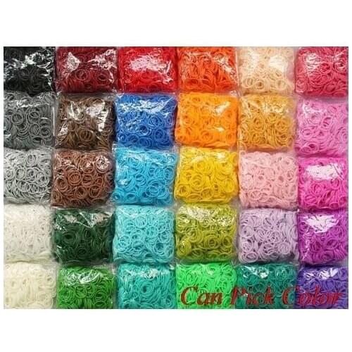 6gf2 600 bands+24 S-Clips/pack, 12 pcak/lot Elastic Rubber Candy Bracelet Loom Bands Multy gift Silicone Christmas