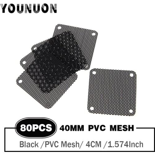 80PCS 40x40mm PVC Mesh PC Fan Dust-Proof Filter Net Computer Case Cover 40mm 4cm PVC Dust Proof Net