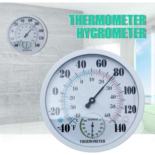 25cm Analog Indoor/Outdoor Thermometer Hygrometer Digital Thermometer Hygrometer Temperature Humidity Meter With Hanging Hole