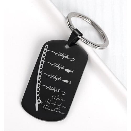 Custom Family Keychain Engraved Name Army Card Hand Carved Personality Stainless Steel Private Accessories Charm Gift For Family