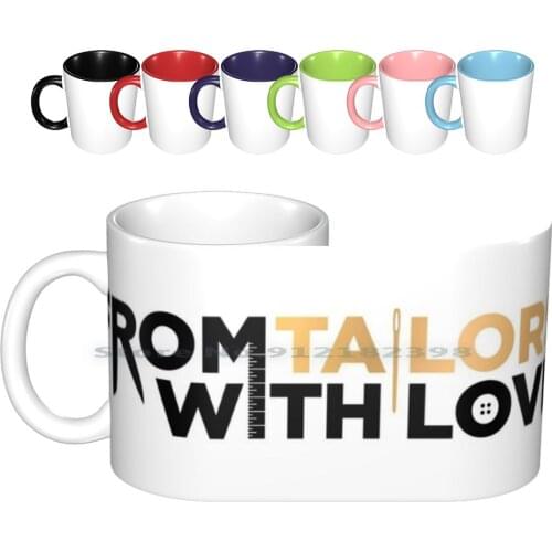 From Tailors With Love Long Logo Ceramic Mugs Coffee Cups Milk Tea Mug Creative Trending Vintage Gift Bottle Cup