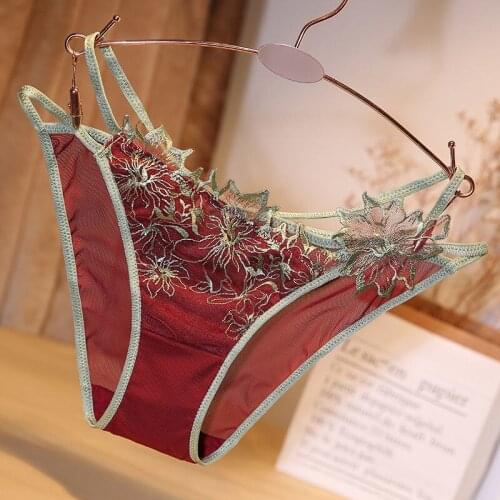 3Pcs/Lot Lace Panties Set Underpants Seamless Womens Intimates Briefs Low Rise Embroidery Underwear Lady Sexy Lingerie Tanga