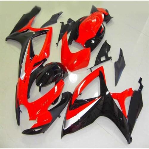 Mold fairing kit fit for GSXR 600 750 K6 K7 06 07 2006 2007 black red GSXR600 GSXR750 06 07 2006 2007 fairings set