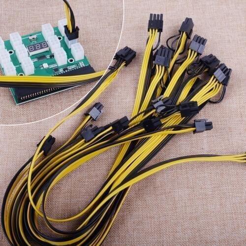 LETAOSK High Quality 10pcs 50CM Power Cable PCI-E 6P to 8P For DPS-1200FB Ethereum Mining Breakout Board