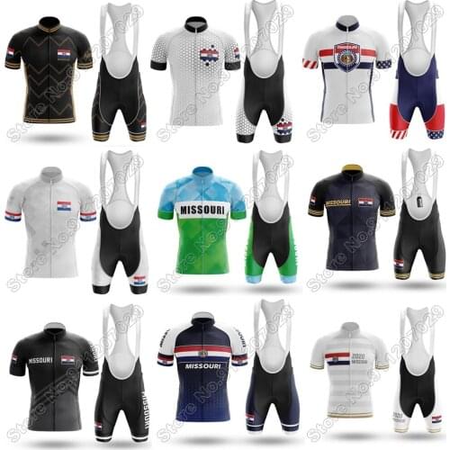 Summer Cycling Clothing USA State Missouri Cycling Set Mountain Bike uniform New Cycling Jersey Road Bicycle Clothing MTB Bicycl