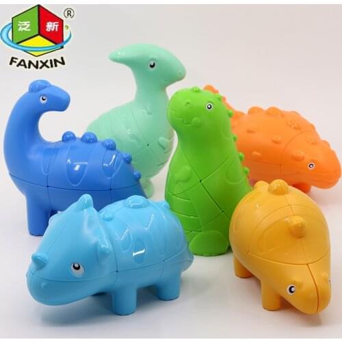 FanXin Dinosaurs Cube Magic Puzzle 2x2x3 Stickerless Dinor Magic Cubes 2 2 3 Professional Educational Game Toy For Kids Children