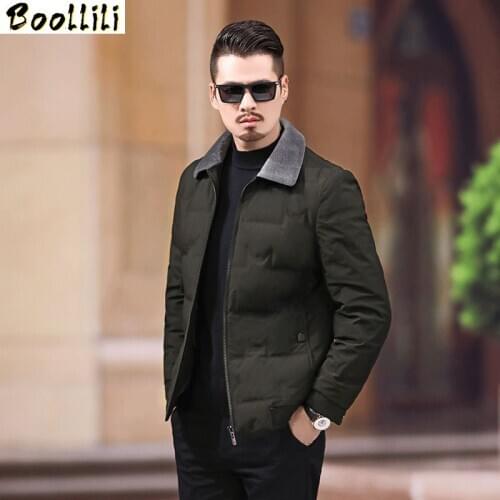 Boollili Duck Down Coat Winter Coat Men Lamb Fur Collar Puffer Jacket Men Korean Warm Parka Doudoune Homme