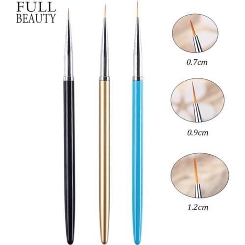 3pcs/Set Nail Art Liner Painting Brush Set Professional Painting Pen for Nail UV Gel Polish Drawing Line Manicure Tool CH1048