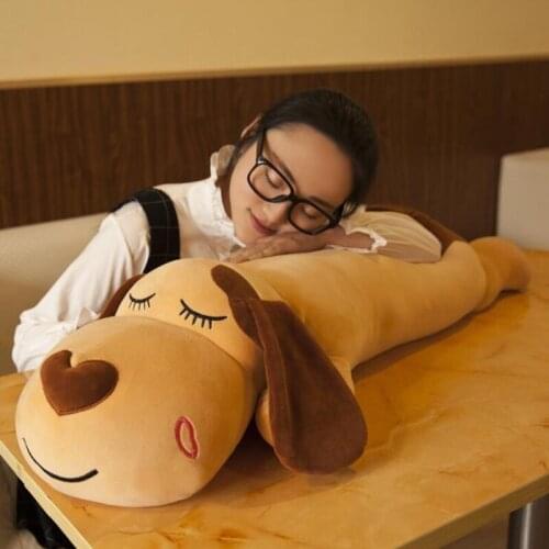 New 60cm 80cm Large Size Cute Dog Plush Toys Kids Cushion Pillow Soft Car Sofa Calm Animal Stuffed Dolls Birthday Christmas Gift
