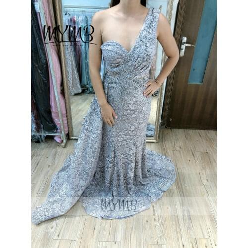 2021 New Arrival One Shoulder Girls Party Dress MYMB Designer Modest Evening Dress With Extra Skirt MY31104