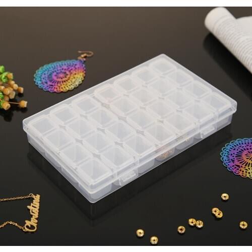 Plastic Box 28 Detachable Diamond Painting Storage Box for Resinstone Bead Pill Container Jewelry Case Holder for Storage
