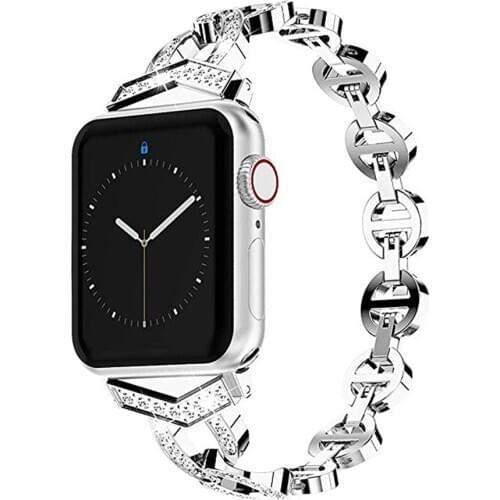 Diamond strap for apple watch 4 band 44mm 40mm apple watch band 42mm 38mm iwatch bracelet 3/2/1 stainless steel wristbelt