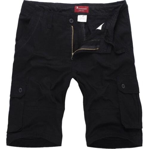 Male Loose Black Shorts Short Pants with Pockets Plus Size 29-46 Leisure Mens Summer Cargo Shorts Cotton High Quality