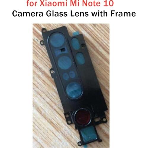 For Xiaomi Mi Note 10 Back Camera Glass Lens with Frame Holder Main Rear Camera Lens with Frame Repair Spare Spare Parts