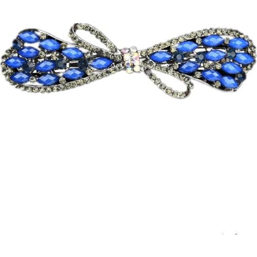 Rhinestone Bow Korean Hair Accessories Color Crystal Alloy Hairpin For Women 2021 Summer New