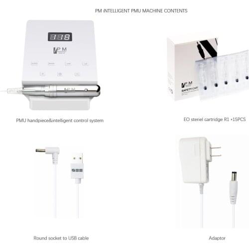 PM Cosmetic Tattoo Machine Cartridges Rotarty Eyebrow Embroidery Set Professional micropigmentação