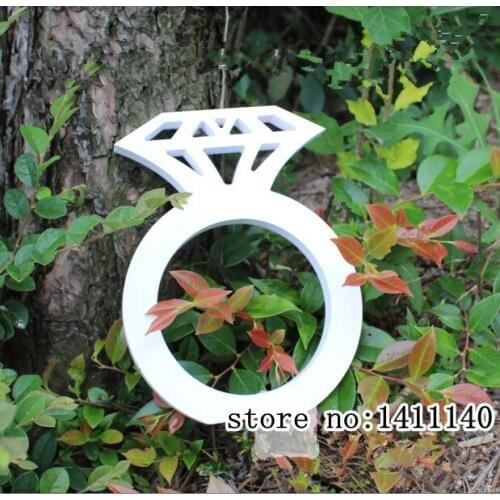 Merchandise Excellence Wedding Decoration White Big Size Diamond Ring Props Letters Wedding Props Marriage Props free shipping