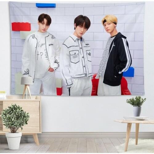 High Quality Hueningkai KPOP Tapestry Wall Hanging Tapestries Cloth Fabric Print For Living Room Decorative Wall Blanket 2.25