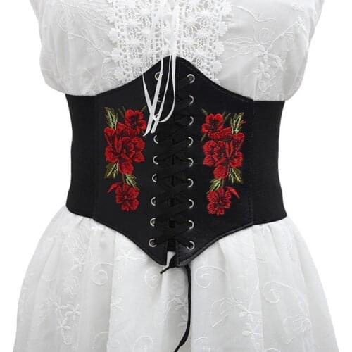 Gothic Dark Lace Up Crop Top Women Corset Belt Slim Cummerbunds PU Leather Top Harness Bustier Tops To Wear Out 2021