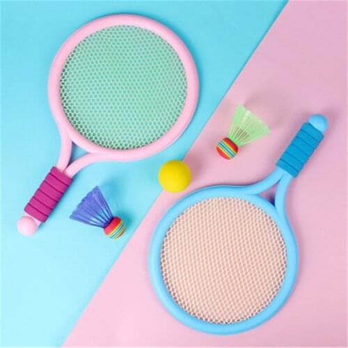 1Set Plastic children tennis badminton toys outdoor indoor sports leisure toys tennis rackets parent-child toys kids gifts