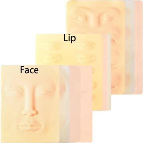 1PC 3D Silicone Permanent Makeup Tattoo Training Practice Fake Skin Blank Eye Lips Face For Microblading Tattoo Machine Beginner