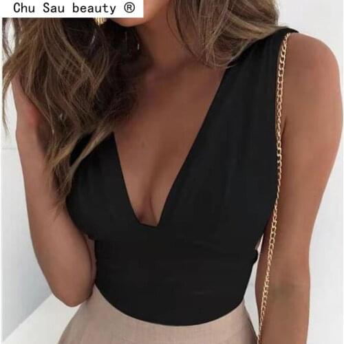 2021 Summer New Hot Selling Pleated Sexy Deep V Sexy Multicolor Casual Vest Women Tank Top Casual Solid Color