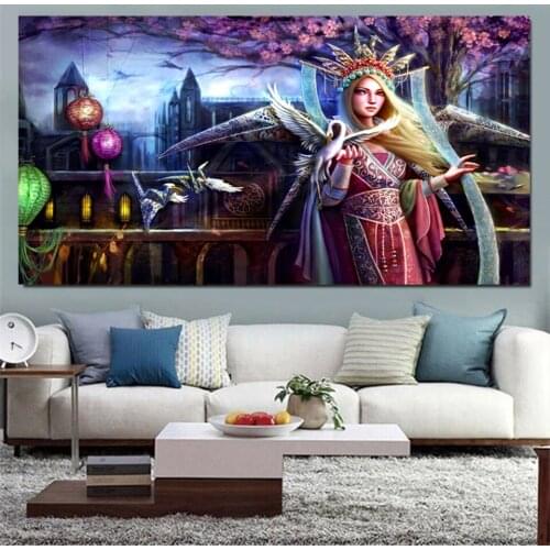 Diy Diamond Crystal 5d diamond mosaic Fantasy crane diamond painting cross stitch embroidery full drill Portrait Art,EE2051