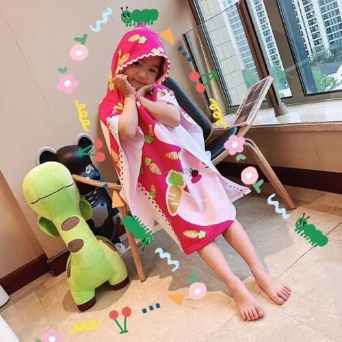 Rabbit Animal Cartoon Printed Girls Bathrobe Children Swim Robes Beach Towels for Kids Teens Sleepwear Bath Robes