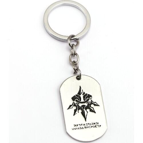 NieR Automata Keychain Dog Tag Silver Key Ring Holder Metal Fashion Car Bag Chaveiro Key Chain Pendant Game Jewelry