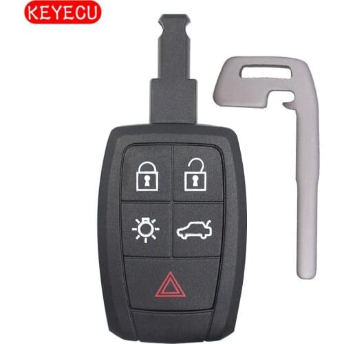 KEYECU Remote Car Key Shell Case Fob 5 Button for Volvo C30 C70 S40 V50 2008 2009 2010 2011 FCC ID: KR55WK49259