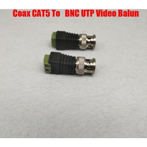Coax CAT5 To Camera CCTV BNC UTP Video Balun Connector Adapter BNC Plug For CCTV System