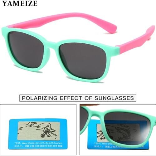 YAMEIZE Kids Polarized Sunglasses TR90 Girls Boys Sun Glasses Silicone Safety Glasses Baby Outdoor Sport Goggles UV Protection