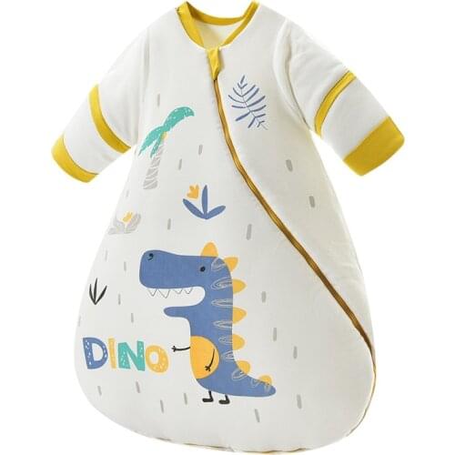 Baby Sleeping Bag Organic Cotton Thicken Detachable Long Sleeves Winter Sleepsack for Kids Girls Boy Swaddle Blanket Bedding Set