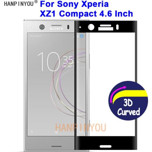 For Sony Xperia XZ1 Compact G8441 9H Hardness 3D Full Cover Slim Toughened Curved Tempered Glass Film Screen Protector Guard
