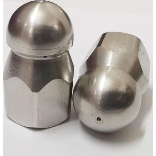 G1/4" 1 Front 6 Rear Spray Hose Nozzle Washer Female Thread Rotating Sewer Stainless Steel Nozzle For High-pressure Cleaners