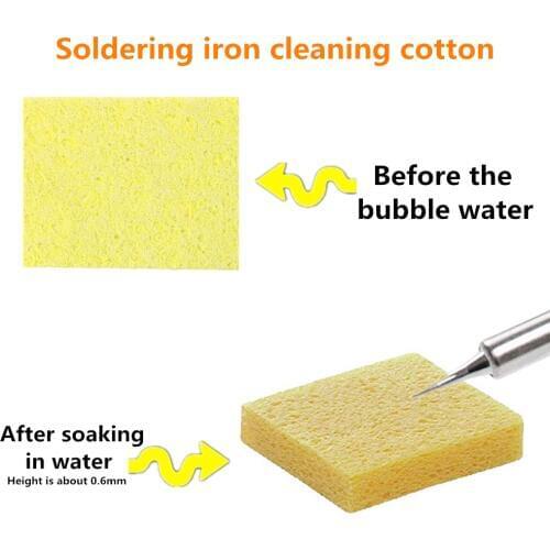 5Pcs Yellow Cleaning Sponge Cleaner for Enduring Electric Welding Soldering Iron