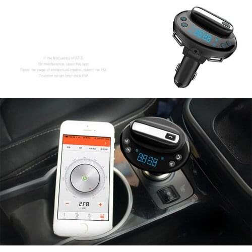 Handsfree MP3 High Quality with Luminous Button V8 Quick Charger Car Bluetooth Dual USB FM Transmitter Headset Music Player