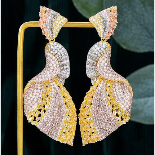 Kellybola Fashion Luxury High Quality Irregular Earrings Cubic Zirconia Female Girl Prom Daily Performance Exquisite Accessories