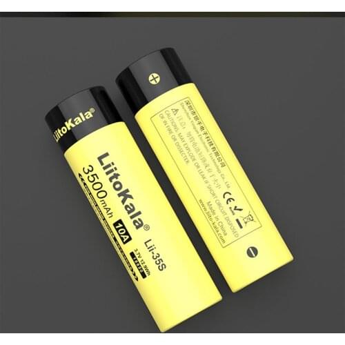 2PCS. NEW LiitoKala 18650 Battery Lii-35S 3.7V Li-ion 3500mAh 10A discharge Power battery For high drain devices