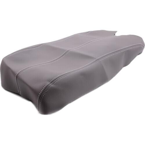 Microfiber Leather Grey Car Center Console Lid Armrest Cover Skin Cap Fit for Acura RDX 2007 2008 2009 2010 2011 2012