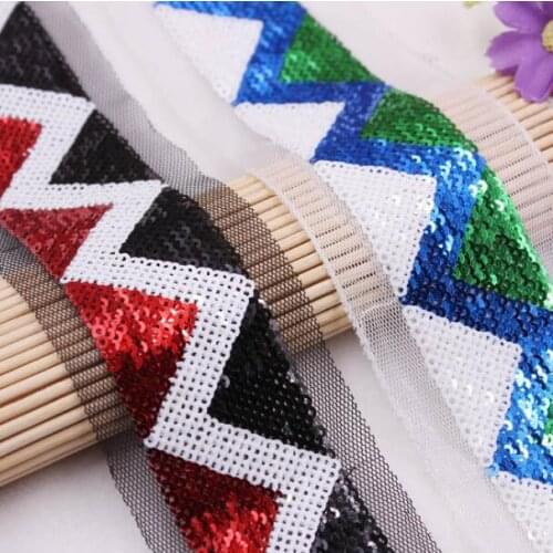 10Yards Sequin Ribbon Beaded Lace Trim Sequined Mesh Fabric DIY Waistband Headwear Material Wedding Party Decoration