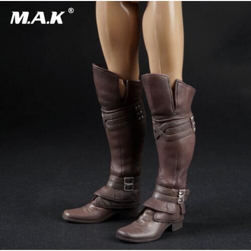 1/6 Scale Male Long Boots Shoes Model with Feet fit For 12" Male Bodies Collections Toys