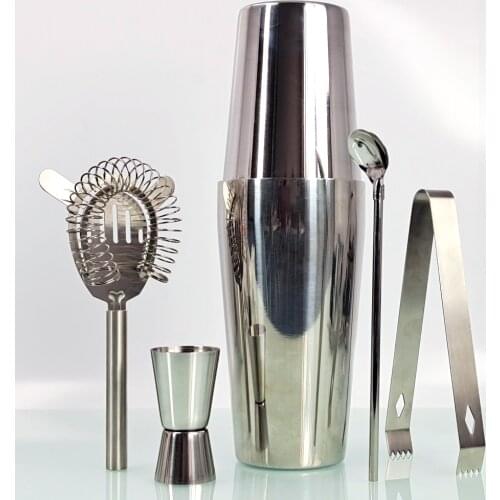 Bartender Kit, 5-Piece Boston Cocktail Shaker Set, For Mixed Drinks Martini Home Bar Tools Stainless Steel, The Perfect Gift