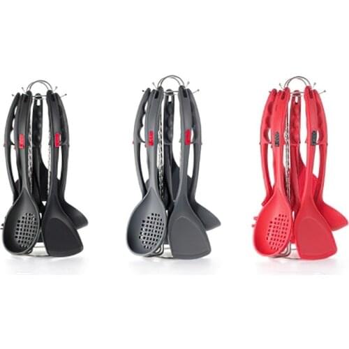 Silicone Kitchenware Set Black Red Frying Spatula Soup Rice Scoop Wok Suitable for Non-stick Pan Cooking Tools Home Kitchen