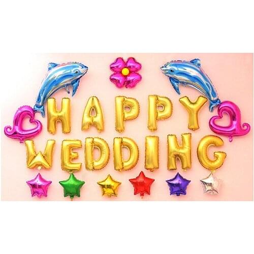 23pcs Wedding balloons set,party supplies decorations,happy wedding marry me ballon gift helium lantern ball globos baloon bride