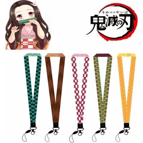 Original Demon Slayer Surrounding Phone Strap ID Card Set Matching Camera Mobile Phone Tag Key Chain Halter Sling