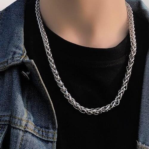 Tocona Punk Silver Color Thick Chain Neckalce for Women Men Charms Alloy Metal Adjustable Hip Hop Jewelry Collar 16787