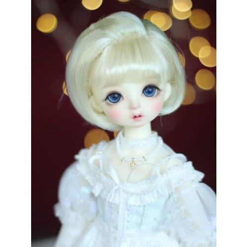 BJD doll wig suitable for 1-3 1-4 1-6 size super soft baby silk milk silk hand hook bangs short hair sister head braid doll acce